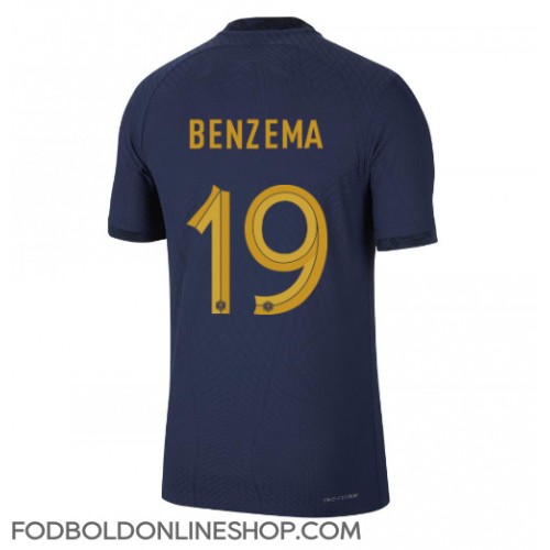 Frankrig Karim Benzema #19 Hjemmebanetrøje VM 2022 Kortærmet